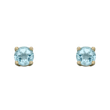 Load image into Gallery viewer, Aquamarine Stud Earrings Set In 9ct Yellow Gold