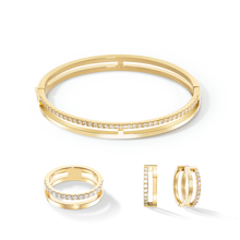 Load image into Gallery viewer, Coeur De Lion Eternal Unity Bangle - Gold Crystal