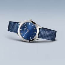 Load image into Gallery viewer, Bering Ladies Blue Mesh Strap Solar Watch