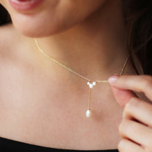 Load image into Gallery viewer, Jersey Pearl Aria Trio Yellow Gold Plated Necklace
