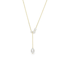 Load image into Gallery viewer, Jersey Pearl Aria Trio Yellow Gold Plated Necklace