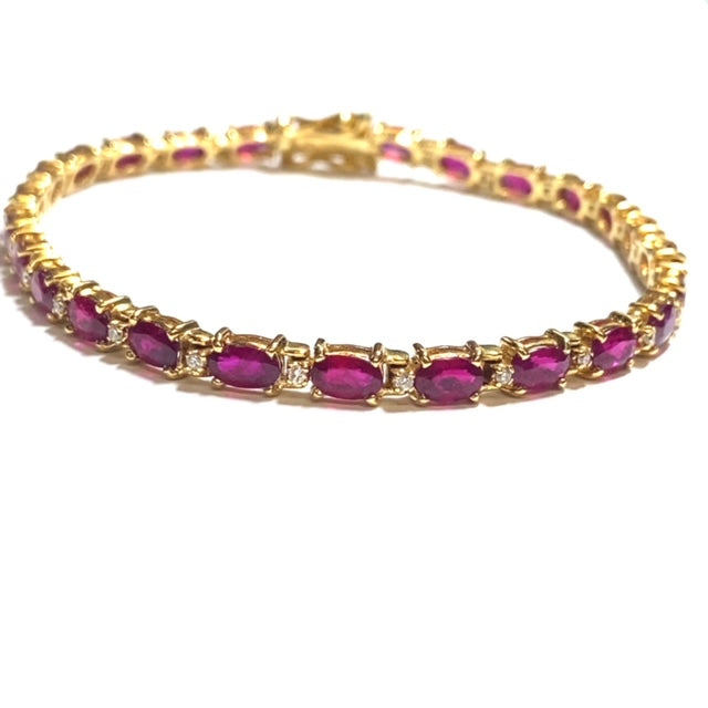 Secondhand Ruby and Diamond Bracelet