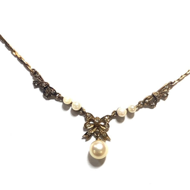 Secondhand Pearl and Diamond Necklace