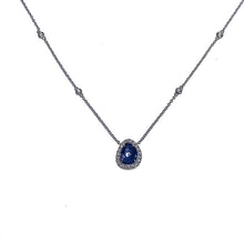 Load image into Gallery viewer, 18ct White Gold Rose Cut Sapphire and Diamond Necklace