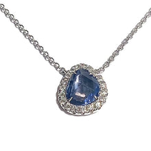 Load image into Gallery viewer, 18ct White Gold Rose Cut Sapphire and Diamond Necklace