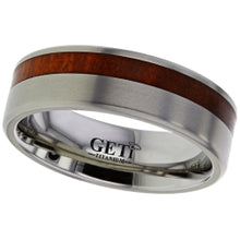 Load image into Gallery viewer, Titanium and Wood Inlay Ring