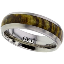 Load image into Gallery viewer, Titanium and Wood Inlay Ring