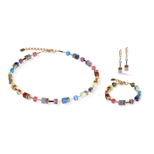 Load image into Gallery viewer, Coeur De Lion GeoCUBE Iconic Earrings Gold Multicolour