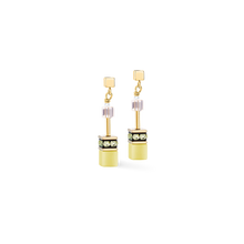 Load image into Gallery viewer, Coeur De Lion Olive Yellow Geo Cube Drop Earrings