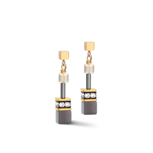 Load image into Gallery viewer, Coeur De Lion Geo-Cube Earrings - Grey Gold