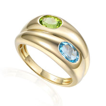 Load image into Gallery viewer, 9ct Yellow Gold Peridot And Topaz Ring