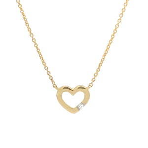 9ct Gold Diamond Heart Necklace