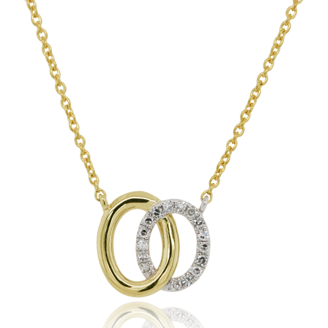 9ct Gold Diamond Oval Link Necklace