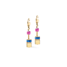 Load image into Gallery viewer, Coeur De Lion Multicolour Rainbow Gold Drop Earrings