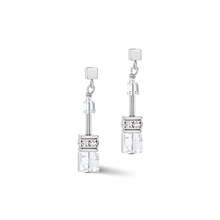 Load image into Gallery viewer, Coeur De Lion GeoCUBE Iconic Nature Earrings Silver-White