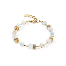 Load image into Gallery viewer, Coeur De Lion GeoCUBE Bracelet - Iconic Nature Gold White
