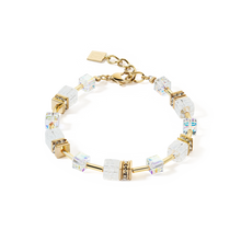 Load image into Gallery viewer, Coeur De Lion GeoCUBE Bracelet - Iconic Nature Gold White