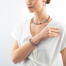 Load image into Gallery viewer, Coeur De Lion Modern Future Cube Necklace Blue-Red