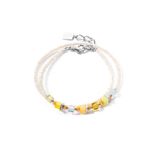 Load image into Gallery viewer, Coeur De Lion Joyful Colours Wrap Bracelet - Silver Yellow
