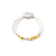 Load image into Gallery viewer, Coeur De Lion Joyful Colours Wrap Bracelet - Silver Yellow
