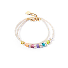 Load image into Gallery viewer, Coeur De Lion Joyful Colours Wrap Bracelet - Gold Rainbow