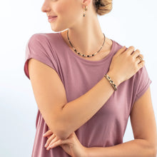 Load image into Gallery viewer, Coeur De Lion Earrings - Sparkling Princess Black-Gold