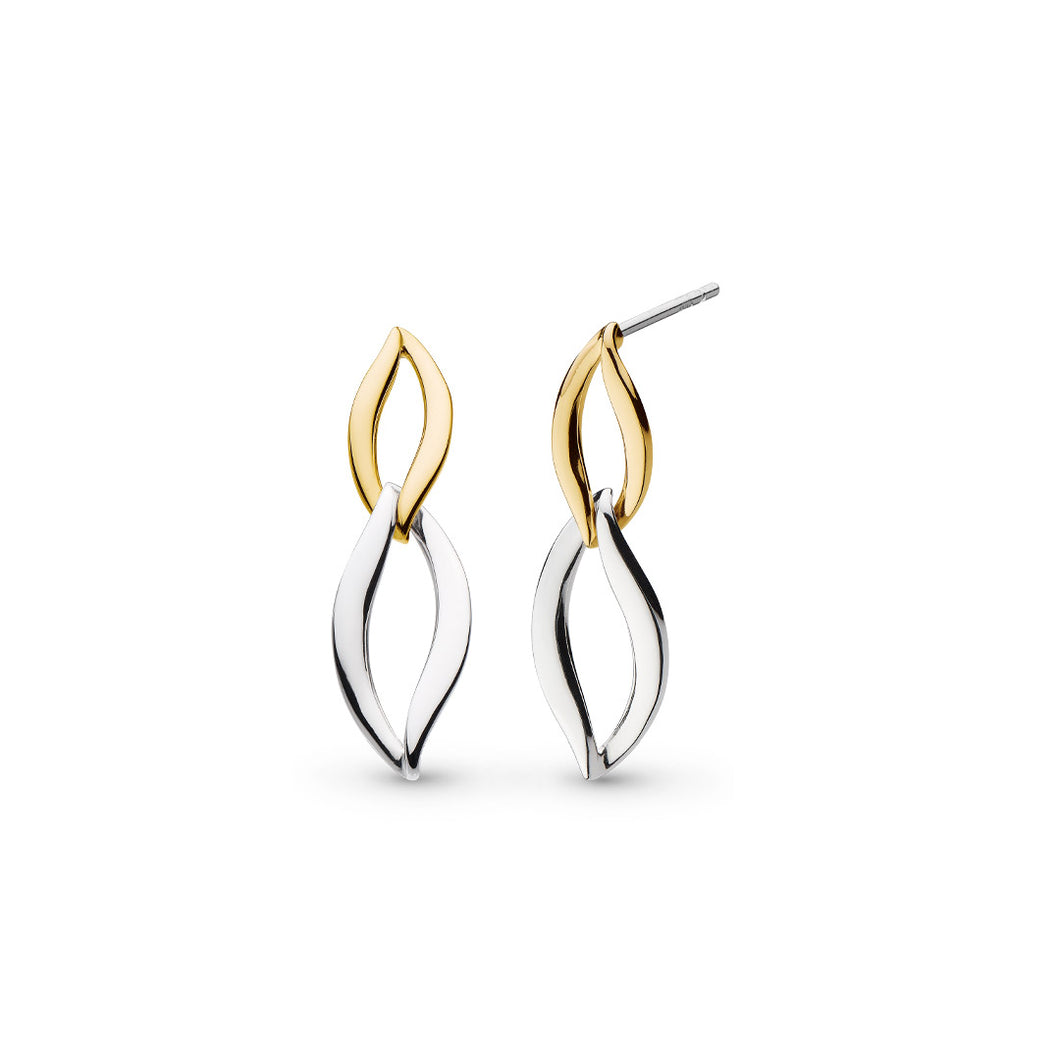 Kit Heath Entwine Link Golden Duo Link Stud Drop Earrings