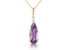 Load image into Gallery viewer, 9ct Gold Amethyst and Diamond Necklace

