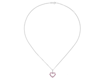 Load image into Gallery viewer, Silver Ruby and Cubic Zirconia Heart Necklace