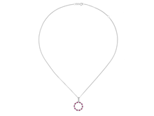 Load image into Gallery viewer, Silver Ruby and Cubic Zirconia Circle Necklace