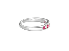 Load image into Gallery viewer, Silver Ruby and Cubic Zirconia Half Eternity Ring