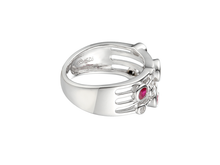 Load image into Gallery viewer, Silver Ruby and Cubic Zirconia Bubble Ring
