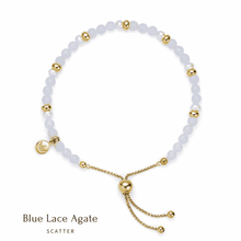 Load image into Gallery viewer, Jersey Pearl Sky Scatter Bracelet - Blue Lace Agate
