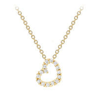 9ct Gold Cubic Zirconia Heart Necklace
