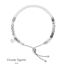 Load image into Gallery viewer, Jersey Pearl Sky Bar Bracelet - Coudy Quartz