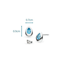 Load image into Gallery viewer, Kit Heath Coast Pebble Swiss Blue Topaz Stud Earrings.