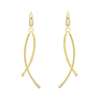 9ct Gold Double Strand Drop Earrings