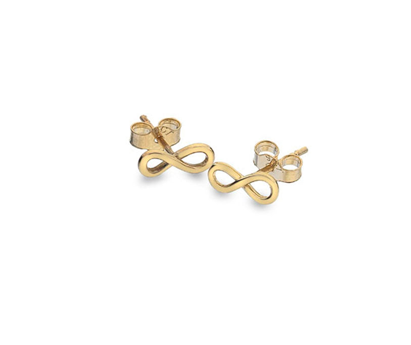 9ct Gold Petite Infinity Stud Earrings