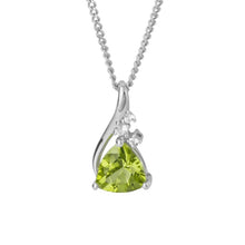 Load image into Gallery viewer, 9ct White Gold Peridot and White Topaz Necklace