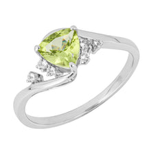Load image into Gallery viewer, 9ct White Gold Peridot and White Topaz Ring

