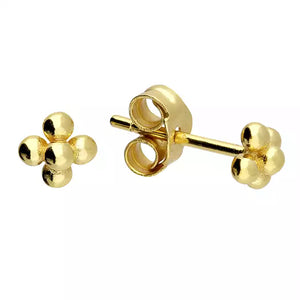 Silver Gold Plated Bead Star Studs