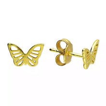 Load image into Gallery viewer, Silver Gold Plated Butterfly Studs

