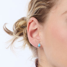 Load image into Gallery viewer, Kit Heath Coast Pebble Blue Synthetic Opal Stud Earrings.