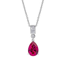 Load image into Gallery viewer, Diamonfire Ruby Cubic Zirconia Teardrop Necklace