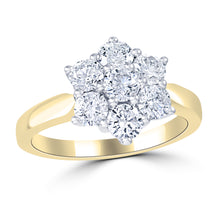 Load image into Gallery viewer, 14ct Gold Diamond Daisy Cluster Ring