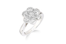 Load image into Gallery viewer, 14ct White Gold Diamond Daisy Cluster Ring