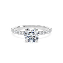 Load image into Gallery viewer, Platinum Lab Grown Diamond Solitaire Ring with Diamond Shoulders - 1.00ct