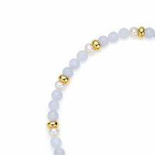 Load image into Gallery viewer, Jersey Pearl Sky Scatter Bracelet - Blue Lace Agate