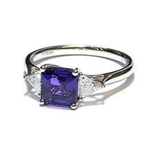 Load image into Gallery viewer, Platinum Mauve Sapphire and Diamond Ring