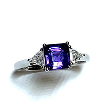 Load image into Gallery viewer, Platinum Mauve Sapphire and Diamond Ring